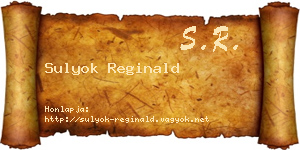 Sulyok Reginald névjegykártya
